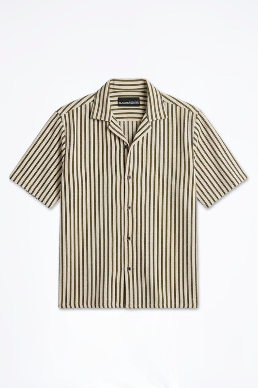 SOLÉA Colored Striped Oversized Crochet Shirt