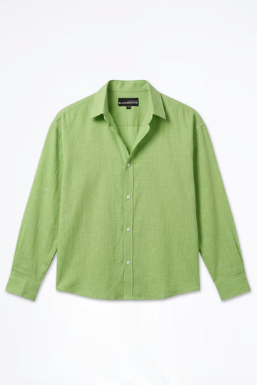 SOLÉA Green Irish Linen Oversized Shirt