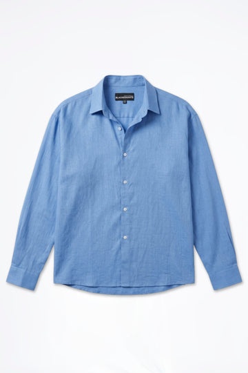 SOLÉA Vintage Blue Textured Oversized Shirt
