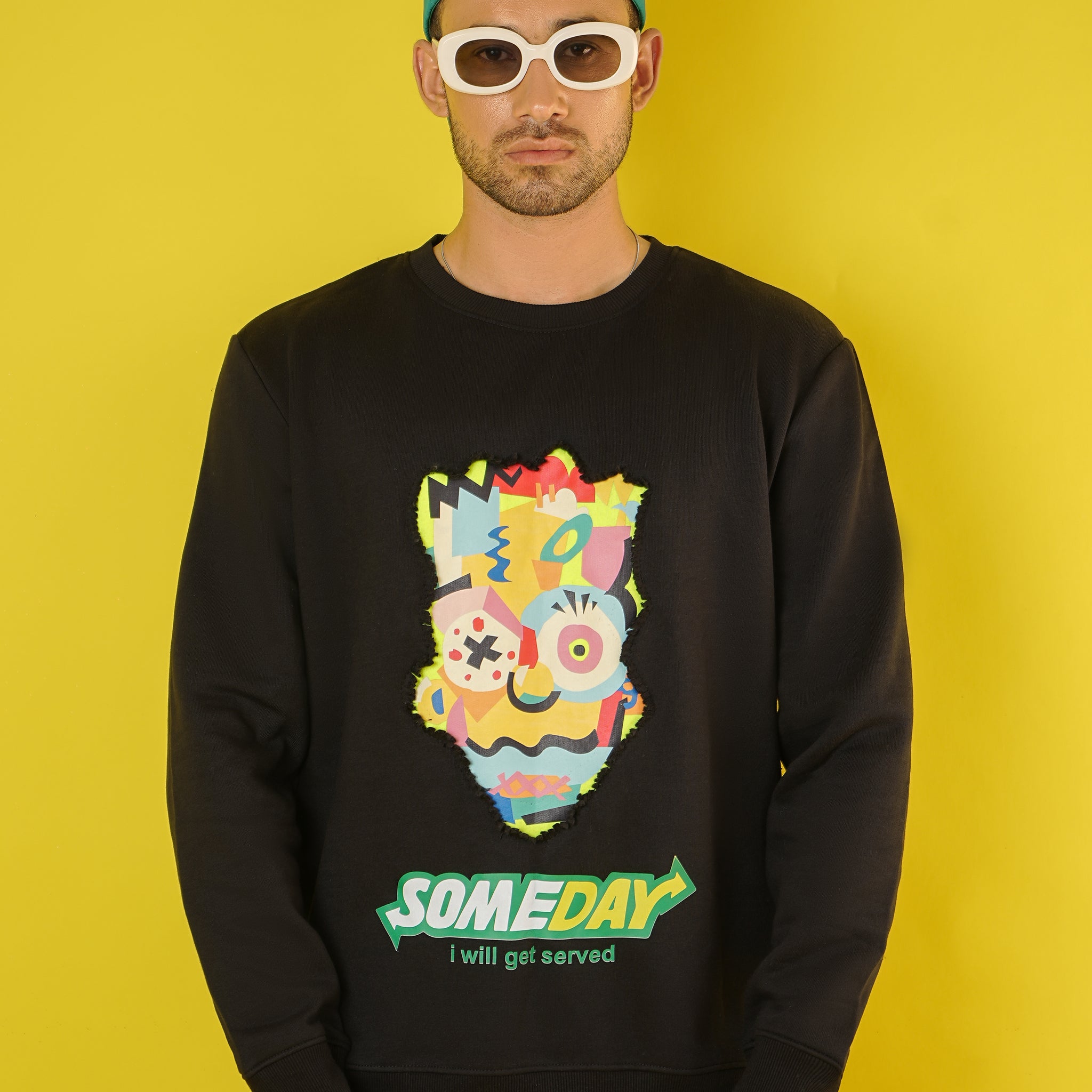 "Colorful Chaos" Patchwork Sweatshirt