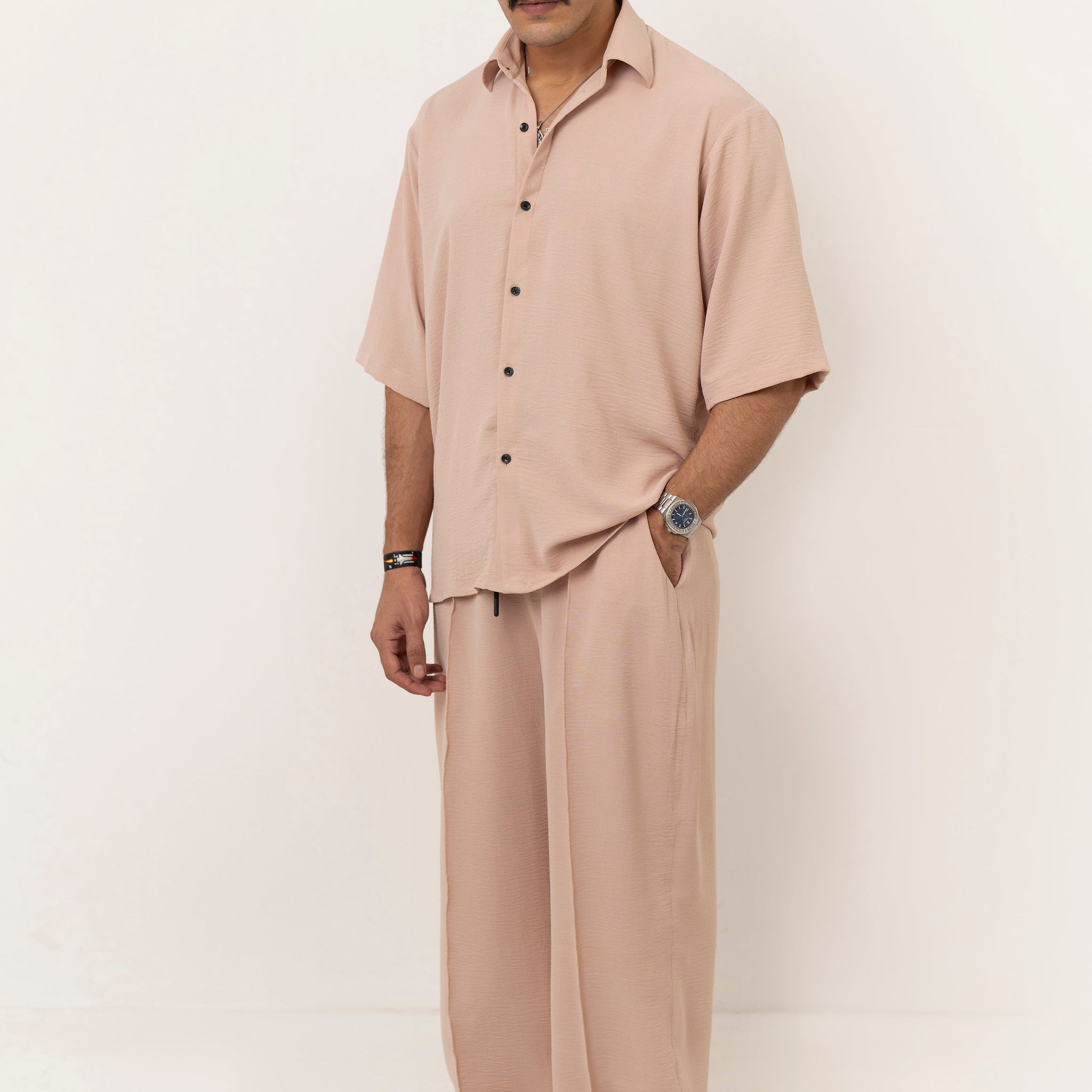 Beige Ease Oversized Co Ord Set