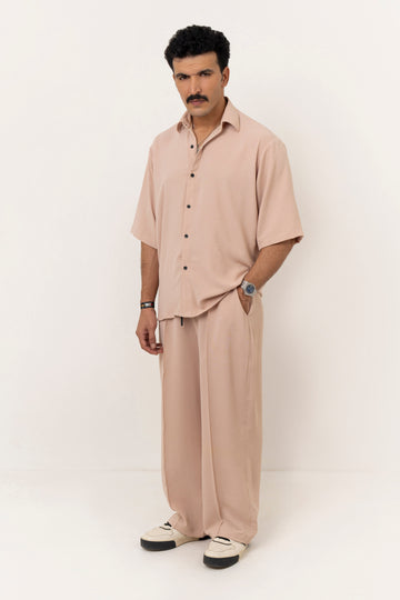 Beige Ease Oversized Co Ord Set