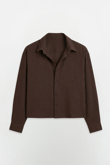 Cocoa Cropped Oversized Shirt