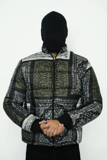 Verde Bandana Puffer Jacket