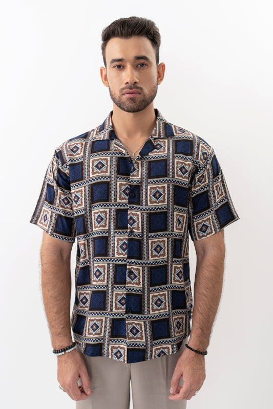 Block Motif Print Shirt