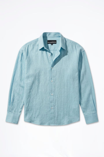 SOLÉA Sky Blue Irish Linen Oversized Shirt