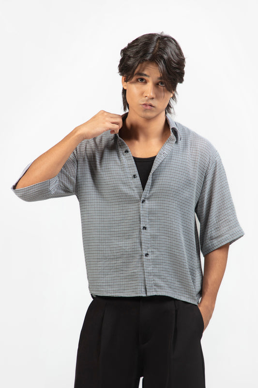 SOLÉA Checkered Cropped Shirt