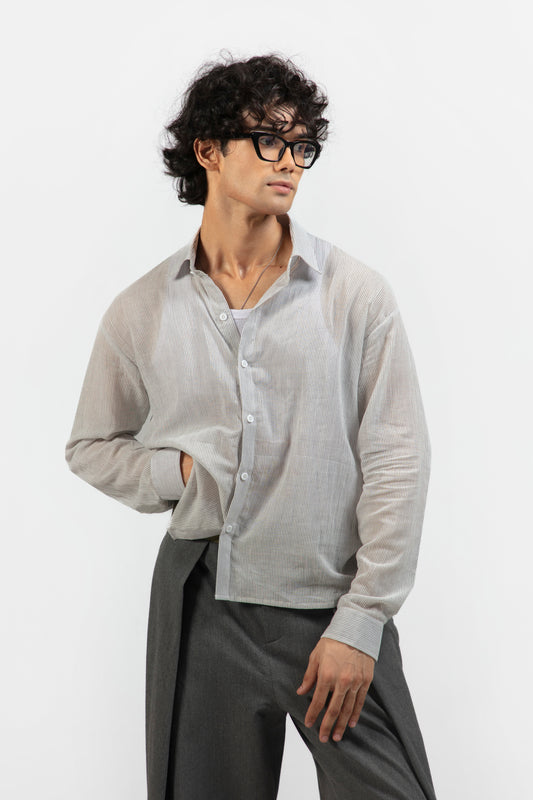 SOLÉA Minimal Lines Cropped Shirt