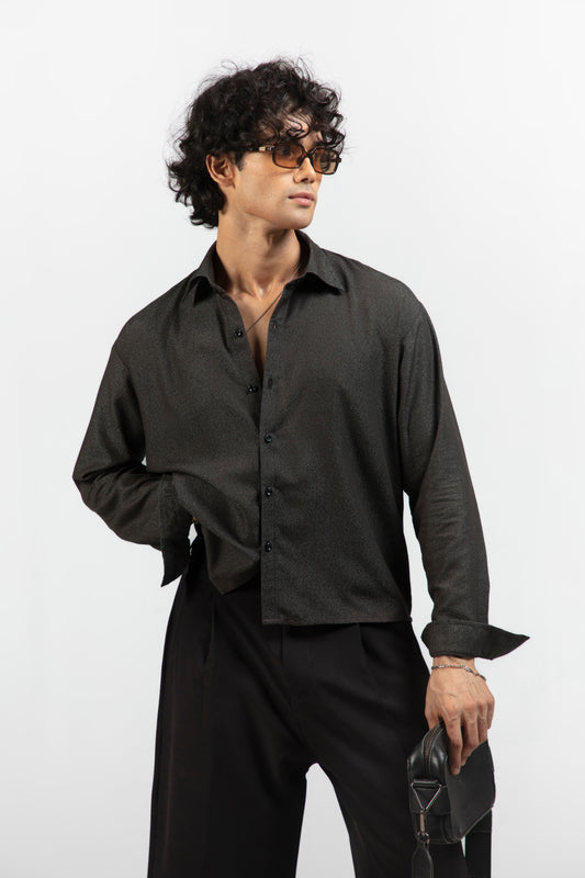 SOLÉA Grey Cropped Shirt
