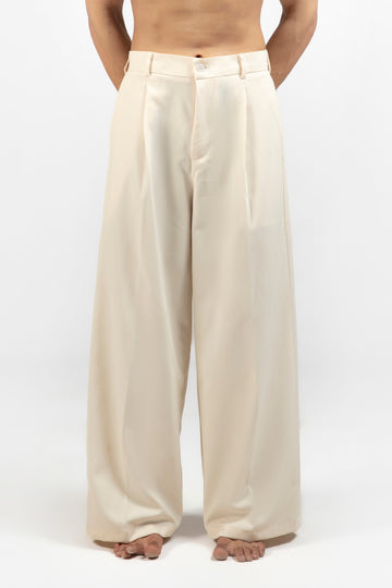 SOLÉA Beige Baggy Pleated Pants
