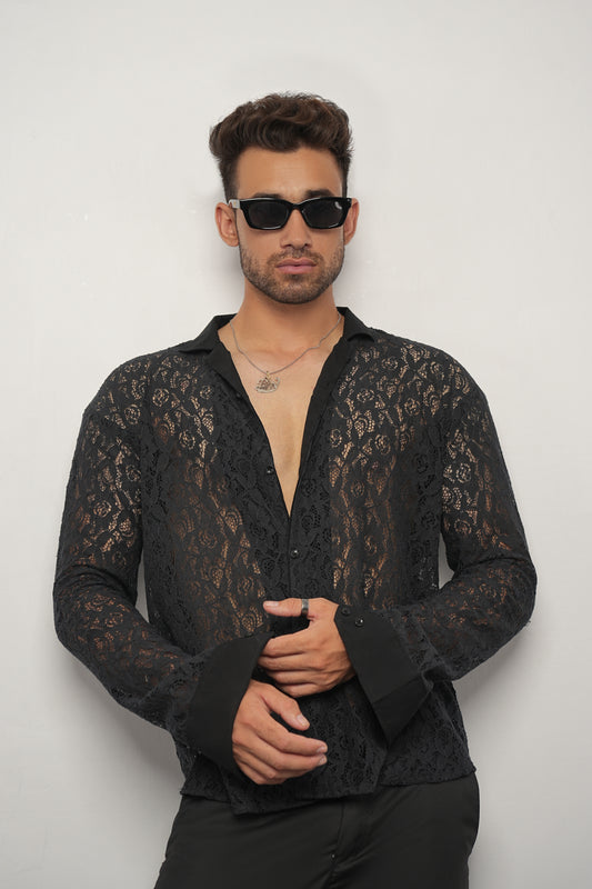 Wildcard Floral Crochet Shirt