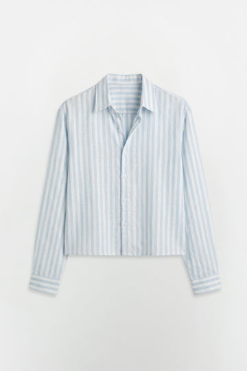SOLÉA Sea Striped Cropped Shirt - Full Sleeves