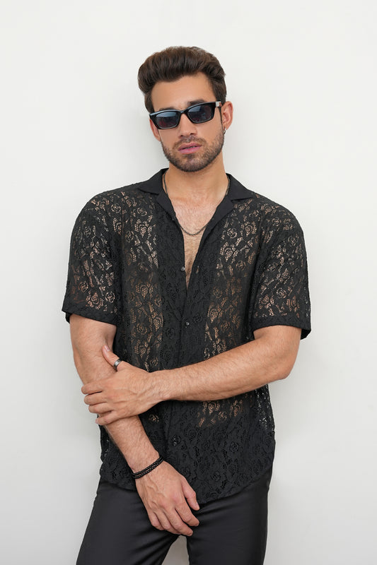 Wildcard Floral Crochet Shirt