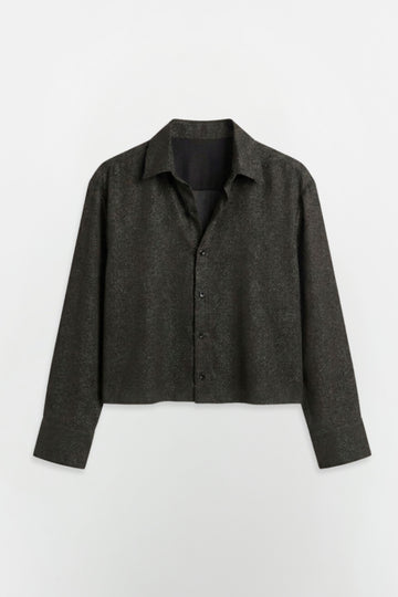 SOLÉA Grey Cropped Shirt