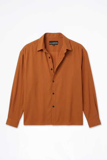 SOLÉA Rust Textured Oversized Shirt