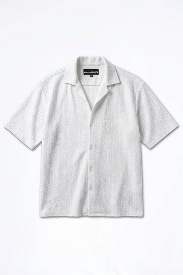SOLÉA White Oversized Crochet Shirt
