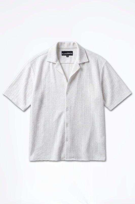 SOLÉA White Oversized Crochet Shirt