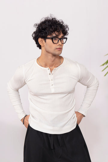 WhiteGrain Textured Henley