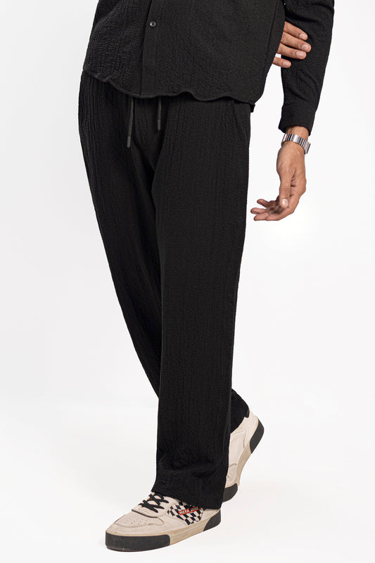 Noir Creased Trouser Pants