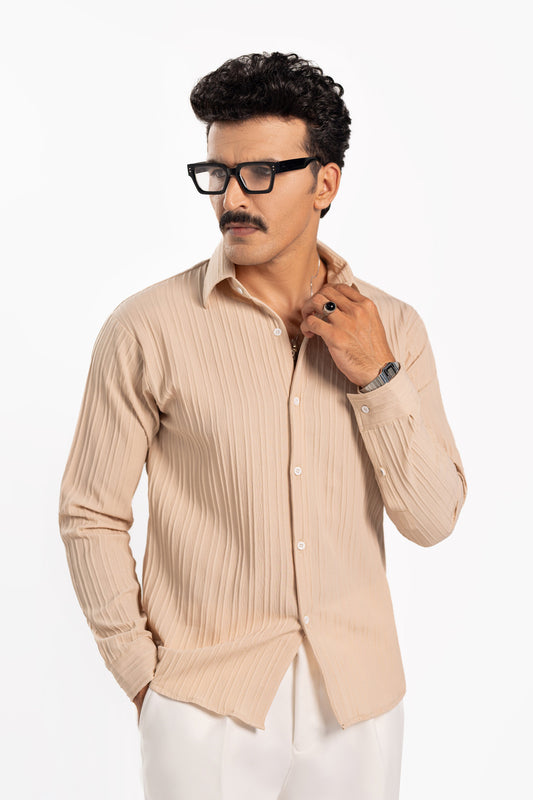 Beige Threaded Shirt - FS