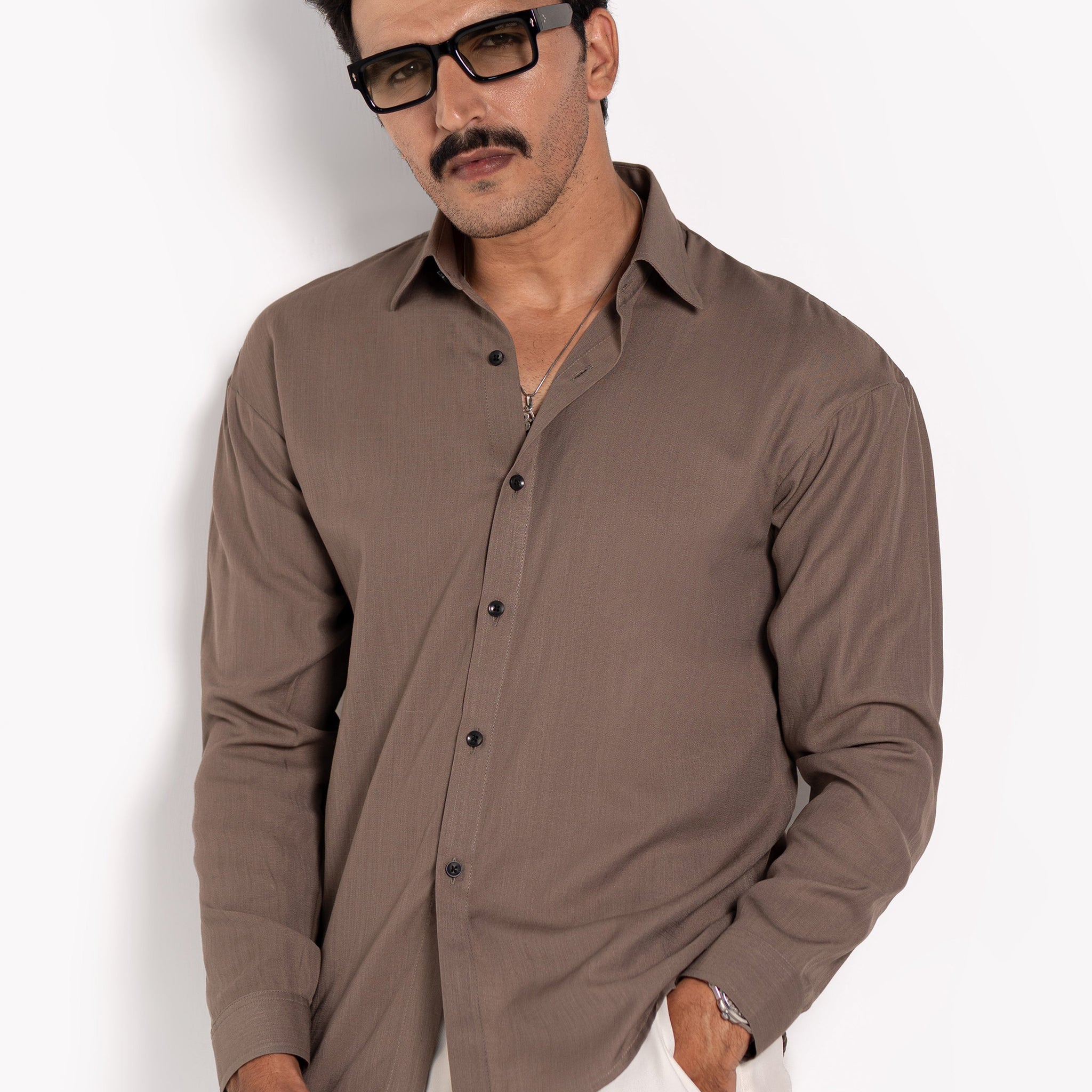 Muted Mocha Oversized Shirt