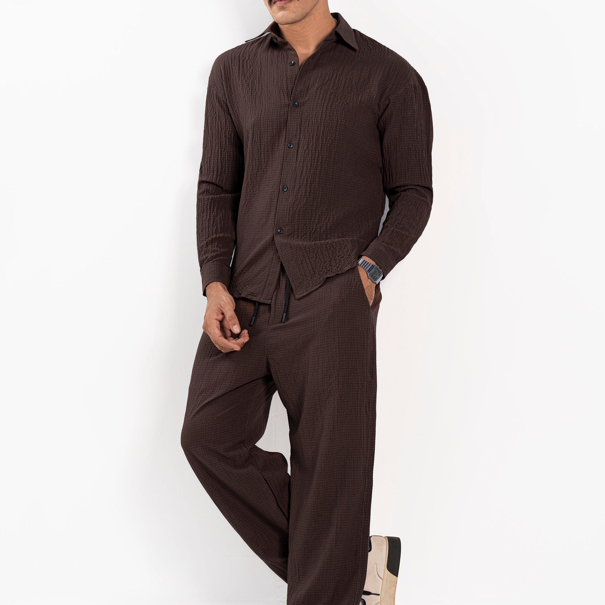 Cocoa Creased Oversized Co Ord Set