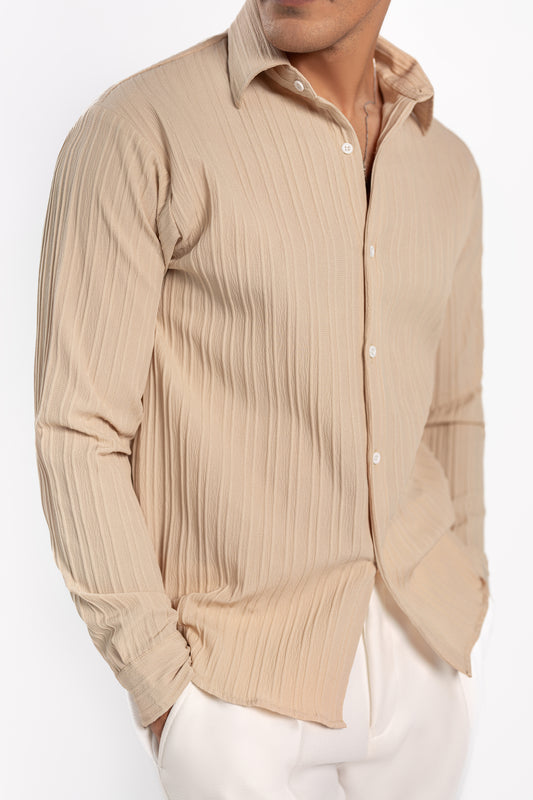 Beige Threaded Shirt - FS