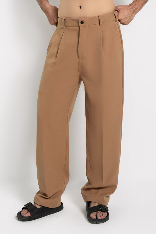 Classic Camel Pleated Pants