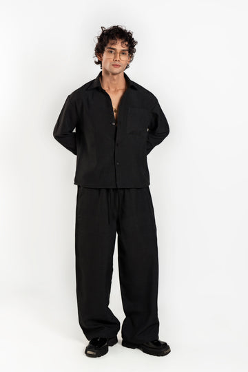 Statement Nero Cropped Baggy Co Ord Set