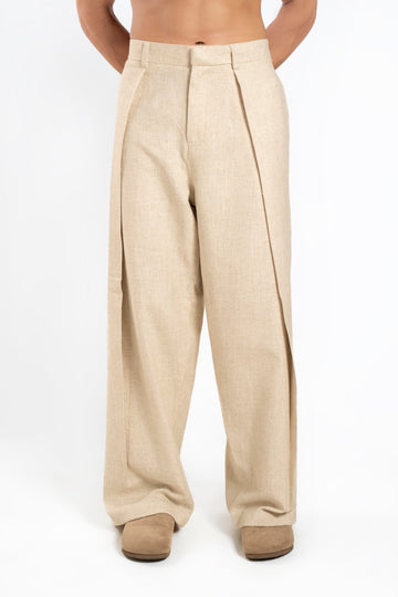 SOLÉA Khaddar Draped Pleated Pants