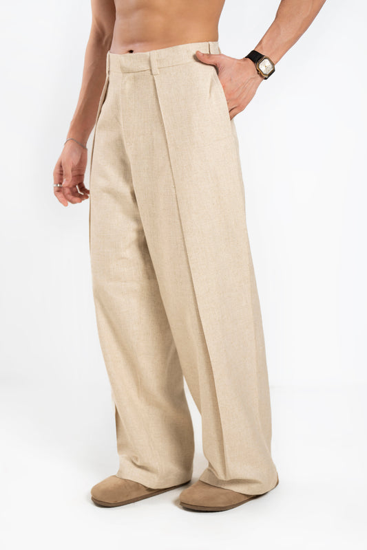 SOLÉA Khaddar Draped Pleated Pants