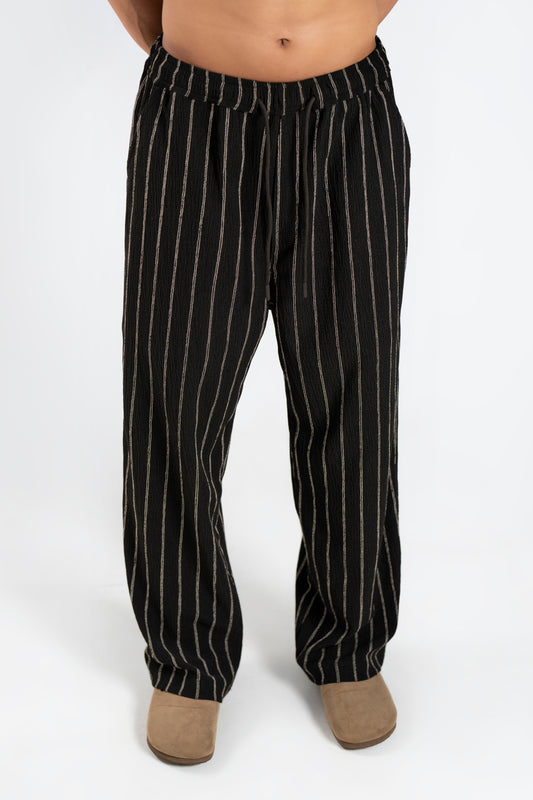 Black Striped Jogger Trouser Pants