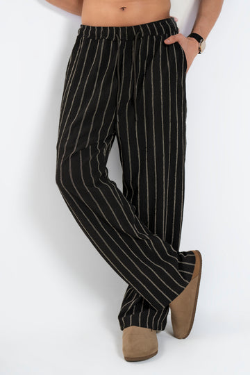 Black Striped Jogger Trouser Pants