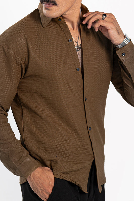 Pecan Brown Oversized Shirt