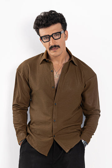 Pecan Brown Oversized Shirt