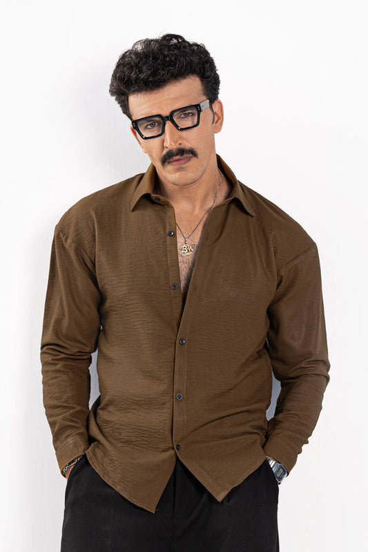 Pecan Brown Oversized Shirt