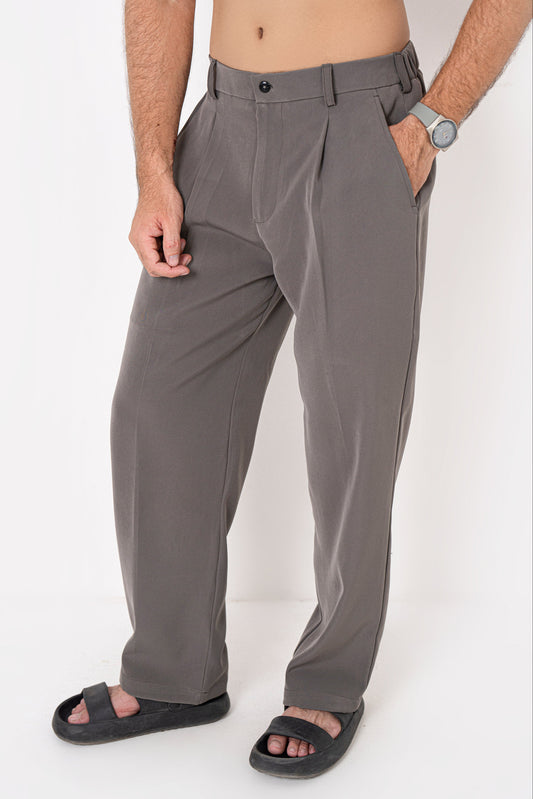 Classic Ashen Pleated Pants