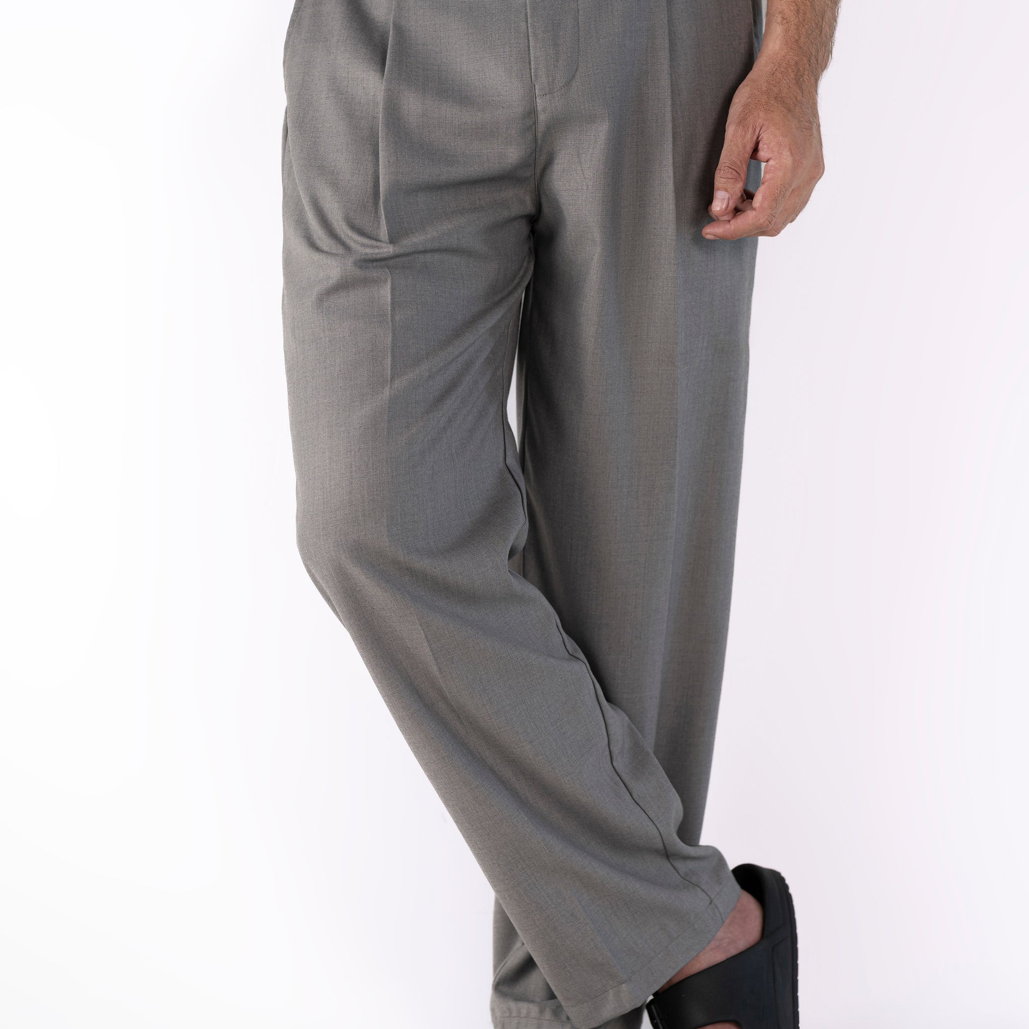 Classic Ashen Pleated Pants