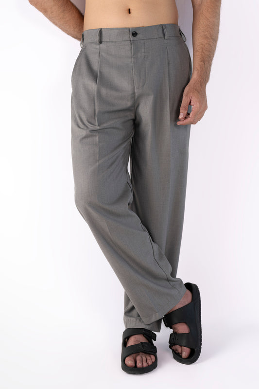 Classic Ashen Pleated Pants