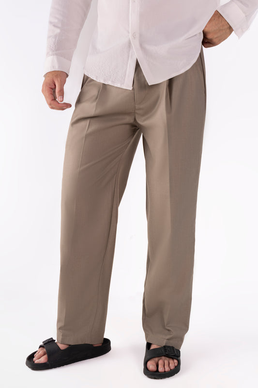 Classic Caramello Pleated Pants