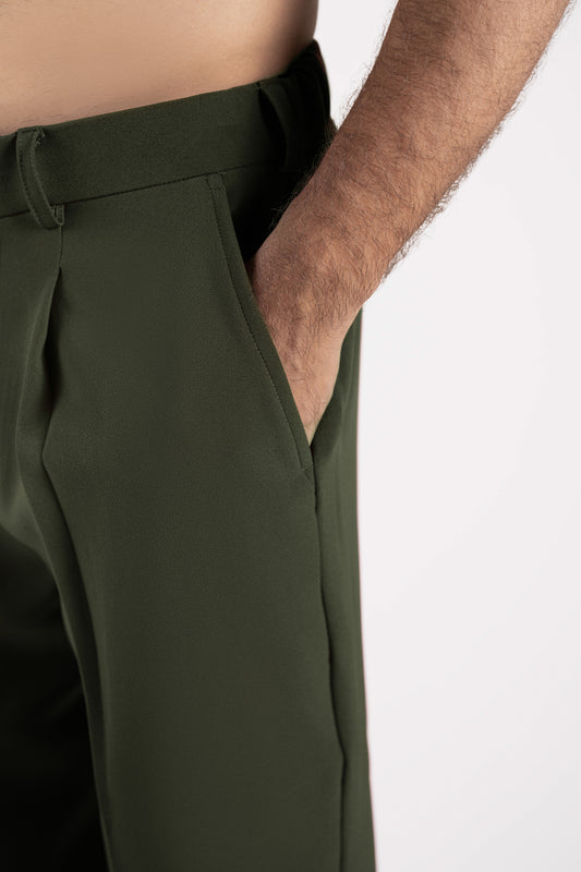 Classic Olive Pleated Pants