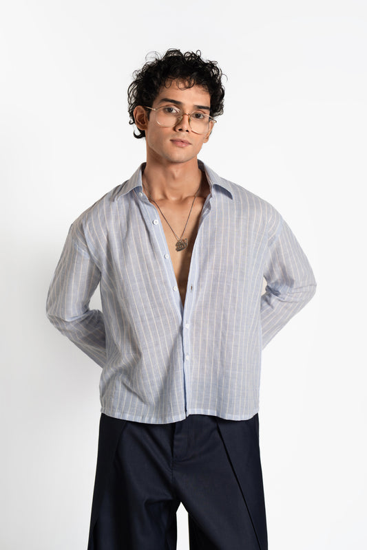 SOLÉA Classic Striped Cropped Shirt