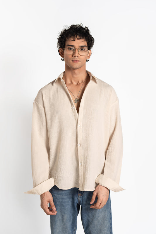 SOLÉA Beige Creased Shirt