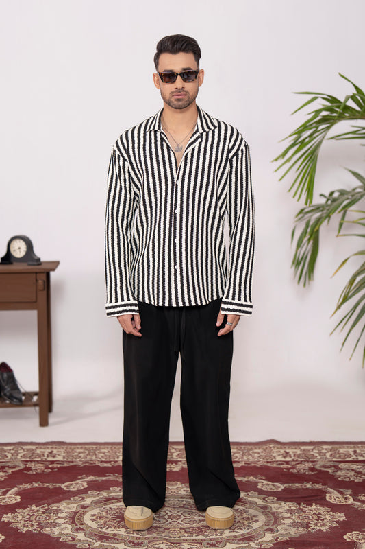 Noiré Grove Oversized Crochet Shirt