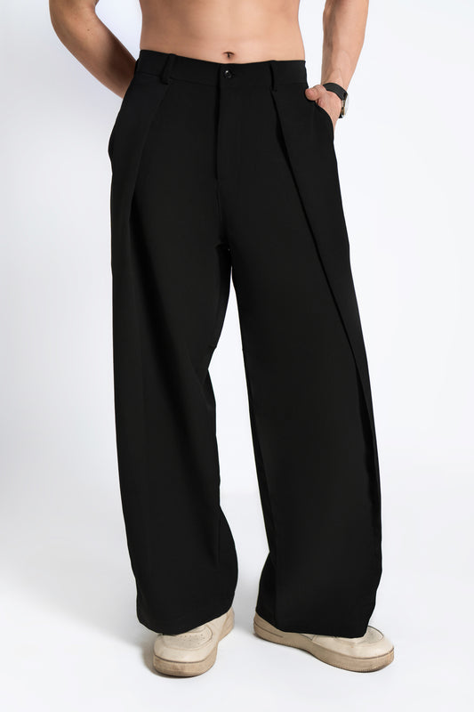 SOLÉA Black Draped Pleated Pants