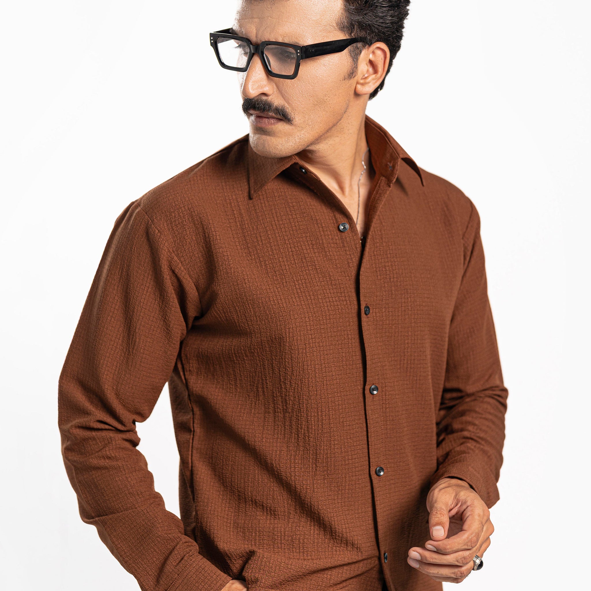 Classic Mocha Creased Shirt
