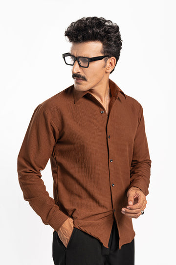 Classic Mocha Creased Shirt