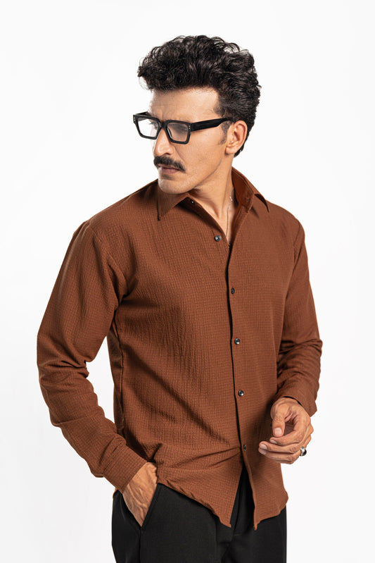 Classic Mocha Creased Shirt