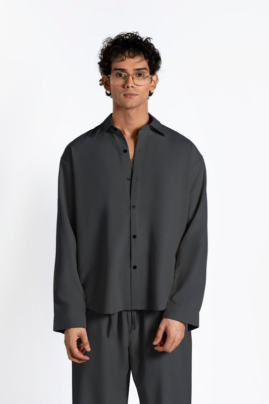 SOLÉA Grey Oversized Co Ord Shirt