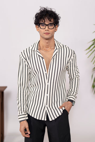 Blanc Grove Oversized Crochet Shirt